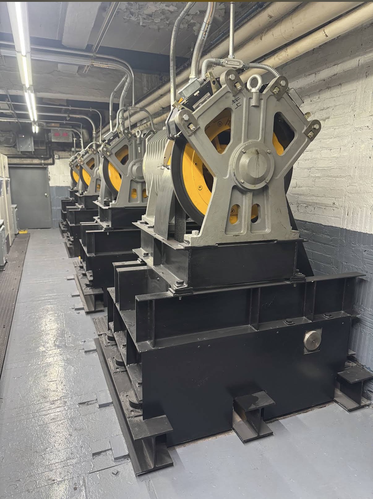 Motor room — yellow traction machines